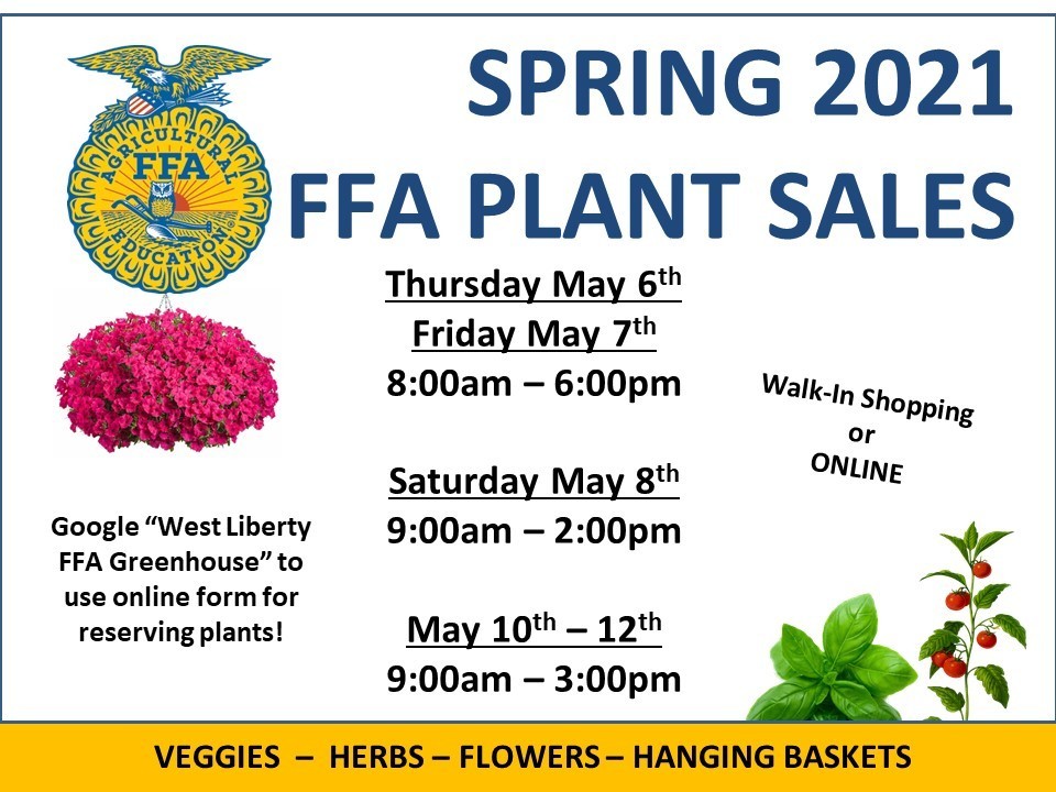 West Liberty FFA Plant Sale!
