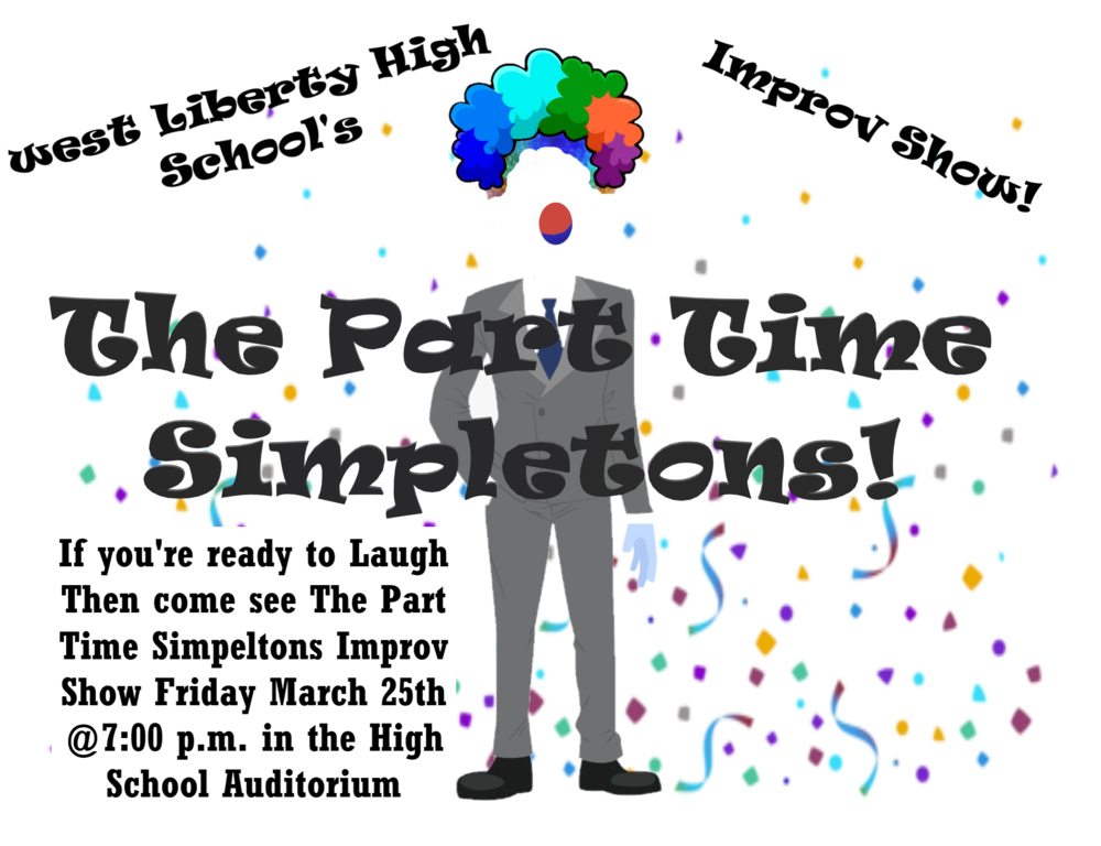 The Part Time Simpletons Improv Show Flyer - March 25, 2022