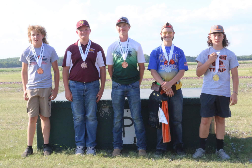 Wilton Trap members display their medals (Kaden Hodge is 4th from left)