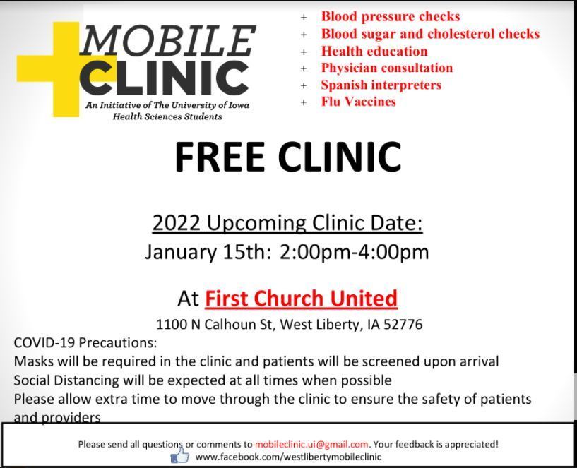 January 15th Mobile Clinic Flyer - English