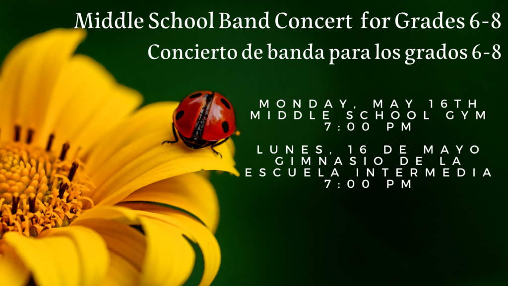 Middle School Band Concert for grades 6-8