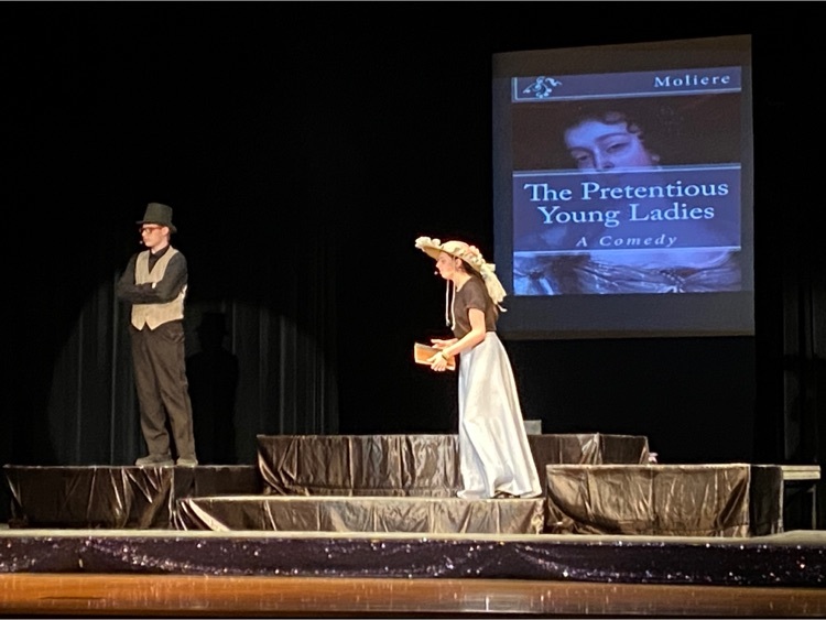 Ambrose Eck and Sadie Peters perform a monologue from The Pretentious Young Ladies